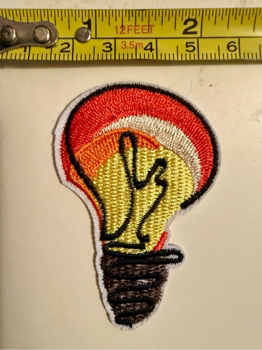 Unbranded Yellow & Orange Light Bulb Embroidered Patch for Home Art